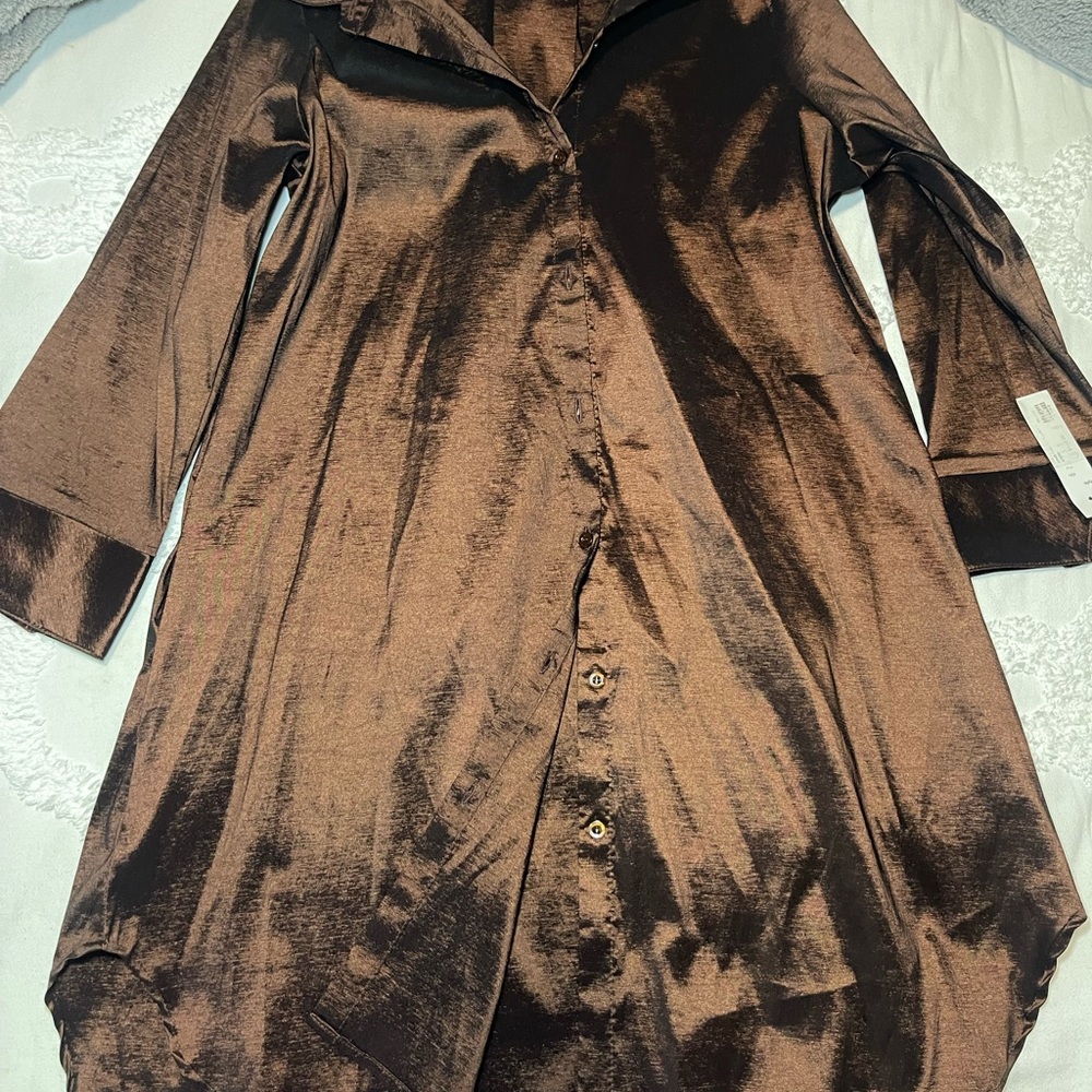 Boho Chic brand brown shirt dress with tags